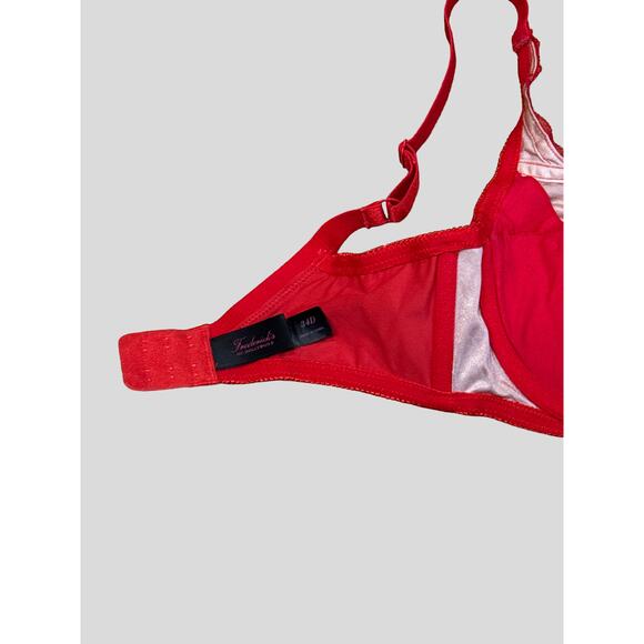 Y2K NWOT Fredrick’s Of Hollywood padded Balconette Push Up Red Lace Bra 34D - Picture 4 of 5